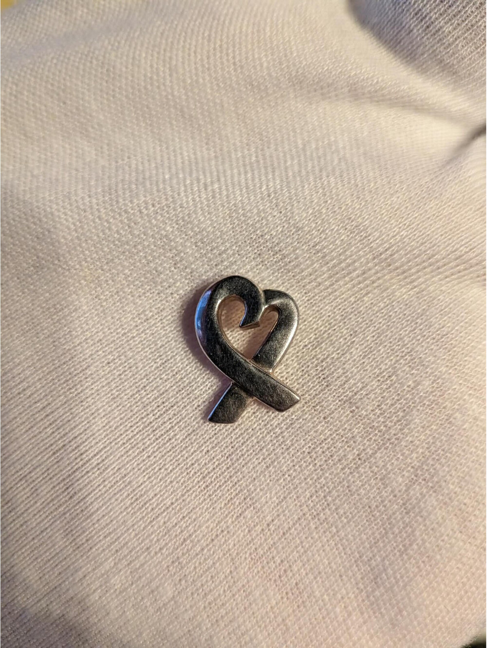 Tiffany & Co Loving Heart Ribbon Charm for Necklace  Silver 925 Paloma Picasso